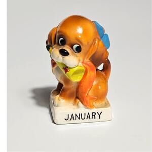 Vintage Norcrest Dog Of The Month (A646) January Figurine - Made In Japan